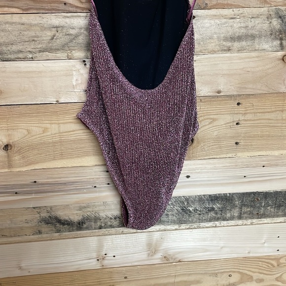 Out From Under by Urban Outfitters size SP Sparkling Pink Halter V-neck Bodysuit - Picture 7 of 11